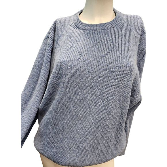 Gran Sasso for Mark Shale Vintage 80's Wool Blend Blue Sweater size 50 - Picture 4 of 9